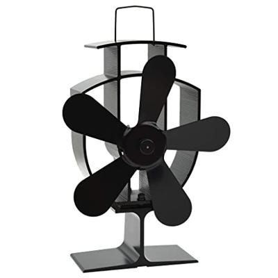 VidaXL Kachelventilator met 5 vinnen zwart