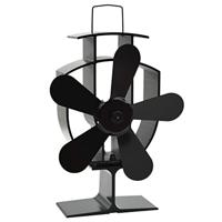 VidaXL Kachelventilator met 5 vinnen zwart - thumbnail