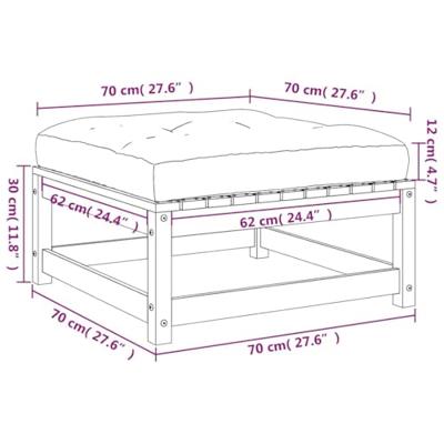 Tuinvoetenbank met kussen massief grenenhout