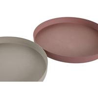 Tafeldecoratie DKD Home Decor Beige Roze 31 x 31 x 9 cm Stads (2 Stuks) - thumbnail