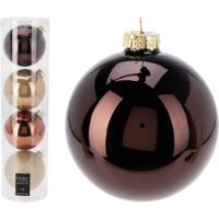 Kerstballen in koker amber mix 4st ø10cm - thumbnail