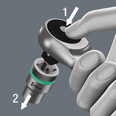 Wera 8100 SC 7 Zyklop Metal-ratelset doorsteekvierkant, 1/2"-aandrijving, metrisch, 28 -delig - 1 stuk(s) - 05004077001 - thumbnail