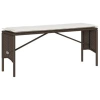 3-delige Tuinset met kussens poly rattan bruin - thumbnail