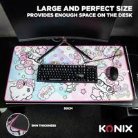 Gaming muismat - KONIX - Hello Kitty - XXL 90 x 46 cm - Antislip microvezel oppervlak - Rubber - thumbnail