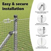 VidaXL Afrasteringspaal zilver 10 x 1,2 m (19 x 19 mm gaas) staal - thumbnail