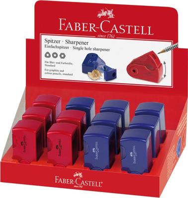 Faber Castell puntenslijper "Sleeve" Mini enkel rood/blauw