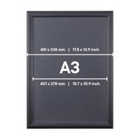 Europel clicklijst Economy, lijst 25 mm, ft A3, zwart - thumbnail