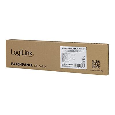LogiLink NP0061 24 poorten Patchpaneel 483 mm (19) CAT 6A 1 HE Zwart - thumbnail