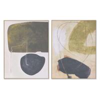 Schilderij Home ESPRIT Zwart Groen Abstract Stads 90 x 4 x 120 cm (2 Stuks) - thumbnail