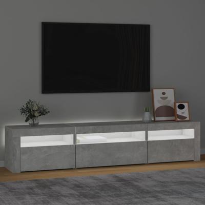 Tv-meubel met LED-verlichting 210x35x40 cm betongrijs