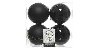 Kerstballen plastic glans-mat dia 10 cm zwart Kerst Decoris - Decoris Kerstballen plastic glans-mat dia 10 cm zwart Kerst Decoris - Decoris