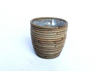 Rotan Ballon plantenmand 15x14cm
