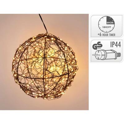 Metalen LED Bal 18 cm Zwart