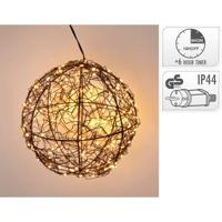 Metalen LED Bal 18 cm Zwart - thumbnail