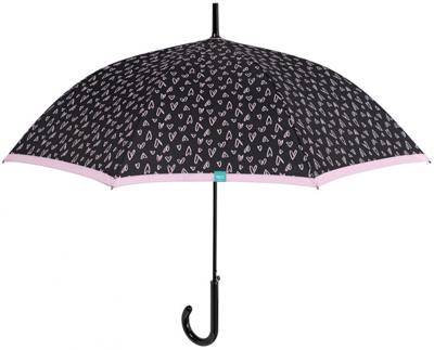 paraplu hartjesprint dames 102 cm microvezel zwart paraplu hartjesprint dames 102 cm microvezel zwart