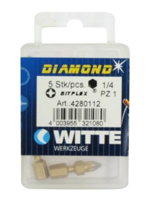 Set van tips WITTE PZ 1 DIAMOND FLEX Pozidriv PZ1 5 Stuks