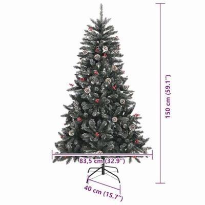 VidaXL Kunstkerstboom met 150 led groen 150 cm pvc en plastic en staal