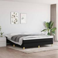 Boxspring met matras stof zwart 160x200 cm - thumbnail