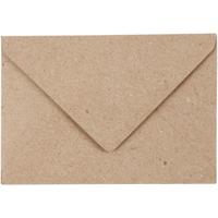 Creativ Company Gerecyclede envelop, afmeting envelop 7,8x11,5 cm, 120 gr, naturel, 50 stuk/ 1 doos - thumbnail