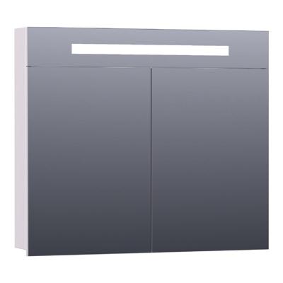 Brauer Promise Spiegelkast - 80 cm - met Directe Verlichting - 2 Enkelzijdige Spiegeldeuren - Mat Wit