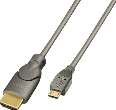 Kabel USB naar micro-USB LINDY 41567 Antraciet 2 m