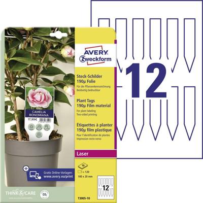 Avery-Zweckform T3005-10 Insteekbare labels 100 x 20 mm Polyester Wit 120 stuk(s) Niet hechtend Laser (kleur), Laser (zwart/wit) Avery-Zweckform T3005-10 Insteekbare labels 100 x 20 mm Polyester Wit 120 stuk(s) Niet hechtend Laser (kleur), Laser (zwart/wit)