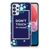 Samsung Galaxy A13 4G Silicone-hoesje Flowers Blue DTMP - thumbnail