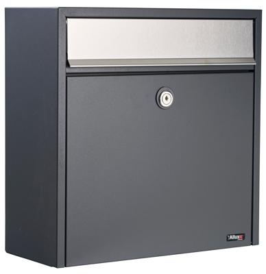 Brievenbus Allux 2500 zwart met RVS front