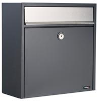 Brievenbus Allux 2500 zwart met RVS front - thumbnail