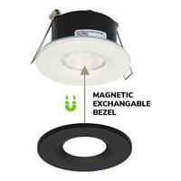 Set van 6 Venezia LED inbouwspots - 6 Watt 650 lumen - 2700K warm wit - Dimbaar - Rond - IP65 waterdicht - Zwart - Voor binnen, buiten en badkamer - thumbnail