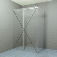 Zijwand Boss & Wessing Rollo 90x200 cm 8 mm Nano coating RVS Look Boss & Wessing - thumbnail