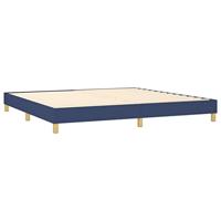 Boxspring met matras stof blauw 200x200 cm - thumbnail