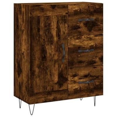 Hoge kast 69,5x34x180 cm bewerkt hout gerookt eikenkleurig