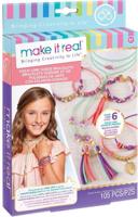 Make It Real suede armbandjes met bedeltjes maken set - thumbnail