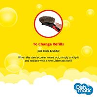 Dishmatic Staalborstel met handgreep - verwisselbare borstel - thumbnail