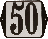 Huisnummer naambordje standaard 15x12 cm nummer 50 - Warentuin mix - thumbnail