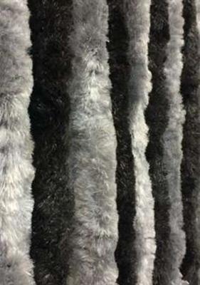 Vliegengordijn Kattenstaarten Grijs-Zwart banen - 90cm x 220cm