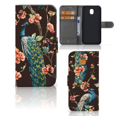 Samsung Galaxy J5 2017 | Telefoonhoesje | Met pasjeshouder | Pauw met Bloemen