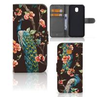 Samsung Galaxy J5 2017 | Telefoonhoesje | Met pasjeshouder | Pauw met Bloemen - thumbnail