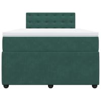 Boxspring met matras fluweel donkergroen 120x200 cm - thumbnail