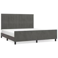 Bedframe zonder matras 160x200 cm fluweel donkergrijs - thumbnail