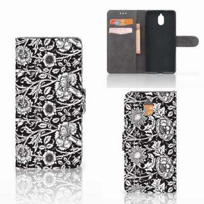 Nokia 3.1 (2018) Hoesje Black Flowers Nokia 3.1 (2018) Hoesje Black Flowers