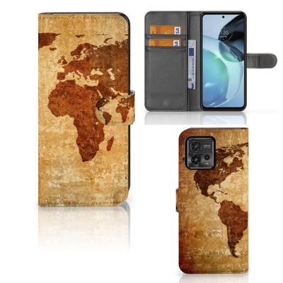 Motorola Moto G72 | Flip Cover | Wereldkaart Motorola Moto G72 | Flip Cover | Wereldkaart