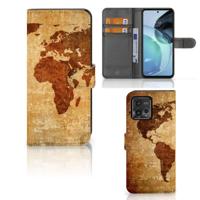 Motorola Moto G72 | Flip Cover | Wereldkaart - thumbnail
