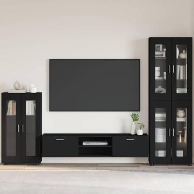 Dressoir met plank Zwart 55,5 x 29 x 100 cm Bewerkt hout