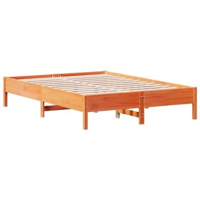 Bedframe zonder matras massief grenenhout wasbruin 120x200 cm