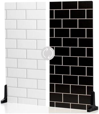 V-Flat White Subway Tile/Ebony Subway Tile
