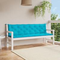 Tuinbankkussens 2 st 200x50x7 cm stof turquoise - thumbnail