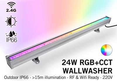 Mi·Light Mi-Light Wall Washer RGBWW Kleur + Dual White - IP66 - 24W - 220V - 100CM