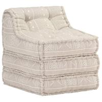 vidaXL Poef modulair stof beige - thumbnail